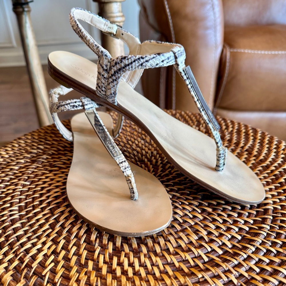 Calvin Klein T-Strap Sandals